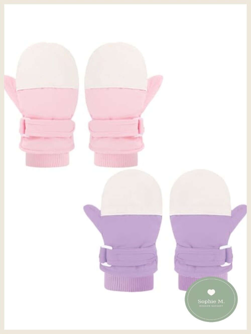 Waterproof Fleece Lined Baby Mittens Winter Ski Gloves Toddler Warm